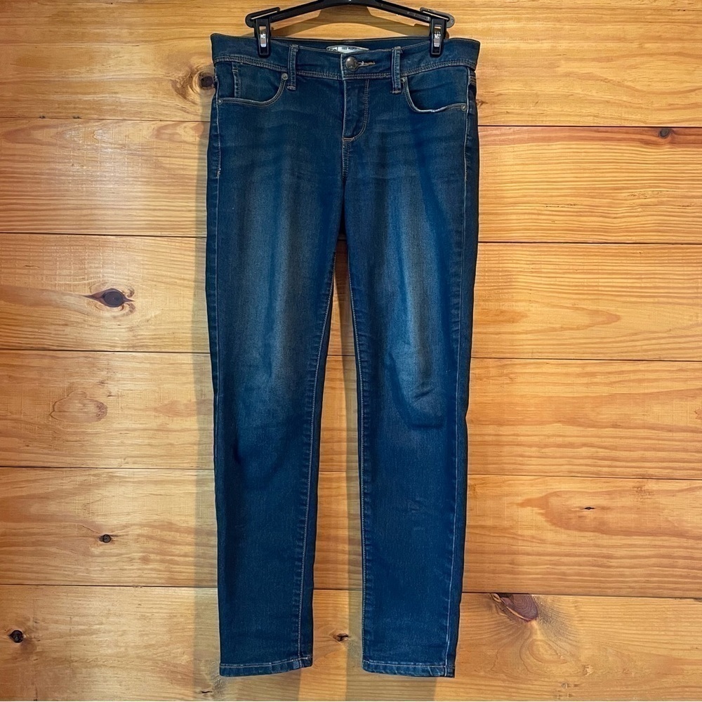 Free People Mid Rise Dark Wash Stretchy Skinny Jeans 26
